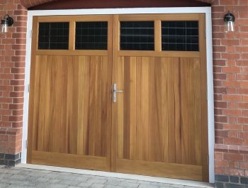 Cedar Door Ashbourne solid cedar side hinged doors with glazing